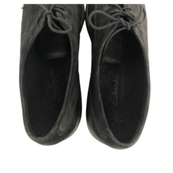 Clarks Oxford Shoes Womens 8.5 M Black Suede Leather - Picture 5 of 9